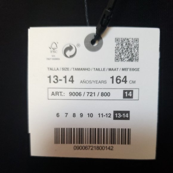 Zara Women's Size 13-14 Black Top with Golth tagsden Buttons - New with tags. - Picture 3 of 4